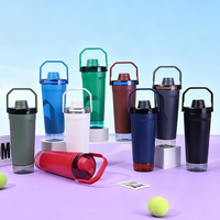 Gobelet shaker en acier inoxydable isolé anti-fuite de 20 oz avec logo personnalisé, 600 ml, base de stockage, bouteille pour shakes protéinés, entraînement en poudre