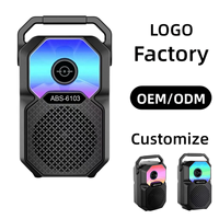 Altavoz Inalámbrico ABS-6103 Personalizado con Nombre BT, Luz RGB, Sonido Estéreo, para Fiestas en Casa, Interior/Exterior, Personalización de Fábrica, Envío en 7 Días, CE RoHS