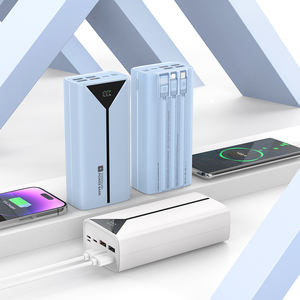 <span class=keywords><strong>Batterie</strong></span> externe portable 30000mAh avec câbles intégrés, charge rapide 22.5W, écran LED, 4 ports USB, <span class=keywords><strong>batterie</strong></span> externe pour téléphone - Product Image 5