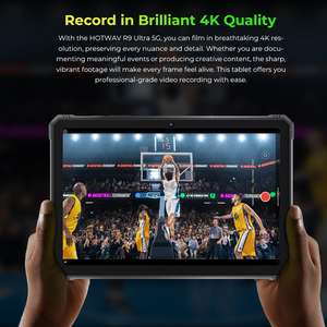 Tablette robuste HOTWAV Tab R9 Ultra 5G de haute qualité, version mondiale, IP68/IP69K, 8 Go + 512 Go, étanche, Android 15, tablette <span class=keywords><strong>PC</strong></span> robuste - Product Image 5