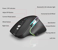 Mouse optik nirkabel ergonomis, tetikus optik 2.4 Ghz frekuensi kanan tiga tingkat DPI dapat disesuaikan vertikal untuk bermain game laptop baterai ROHS