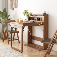Table à manger extensible en bois massif NOVA, finition noyer de luxe, ensemble de meubles de salle à manger, 4 à 6 places, design minimaliste