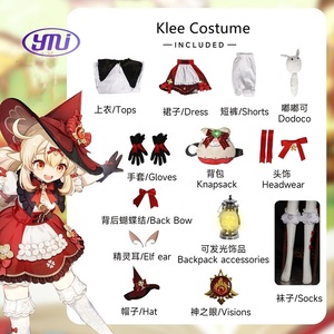 Venta al por mayor de alta calidad Genshined impacto <span class=keywords><strong>Klee</strong></span> bruja Lolita vestido de sirvienta Halloween fiesta <span class=keywords><strong>Cosplay</strong></span> disfraz - Product Image 6