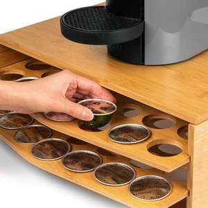 ที่วางเมล็ดกาแฟแบบหมุนได้ทำจากไม้ไผ่สำหรับบ้านสำนักงาน - Product Image 6