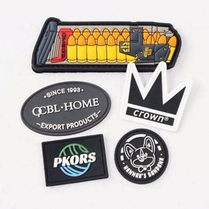 Custom Embossed Private Brand Name 3D Logo Garment Sew on Soft PVC Rubber Patch Labels for Clothing - Product Image 2
