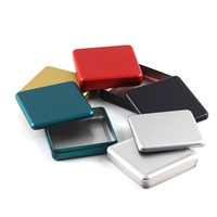 Boîte en étain rectangulaire à charnières personnalisée en gros, boîte en étain pour cartes de poker, emballage métallique, boîte de rangement en tôle, boîte à collations
