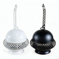 Plat de service rond en acier inoxydable de 8 L avec chauffe-alcool, noir et blanc, pour buffet, hôtel, fête, traiteur