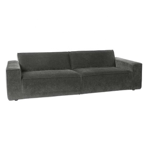 Modular Seating Dark Grey Velvet Fabric Sectional <strong>Corner</strong> <strong>Sofa</strong> - Product Image 2