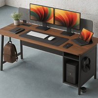 Bureau de Travail Moderne et Simple de 55 Pouces avec Grand Espace pour les Jambes, Bureau d'Ordinateur Gaming de 55 Pouces avec Rangement
