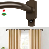 Tringle à rideau en bois rustique de 4 m de long, grain de bois naturel foncé, robuste, pour balcon, jardin, salon, villa, hôtel, décoration