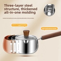 Casserole à lait pour bébé en acier inoxydable 304 à 3 plis, cuiseur à porridge individuel, chauffe-lait, casserole à sauce