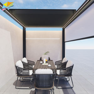 Set Pergola <span class=keywords><strong>Gazebo</strong></span> Bioclimatica Moderna su Misura 6x3 <span class=keywords><strong>in</strong></span> <span class=keywords><strong>Alluminio</strong></span> con LED Sistema a Sbalzo Retrattile per Esterni Padiglione - Product Image 4