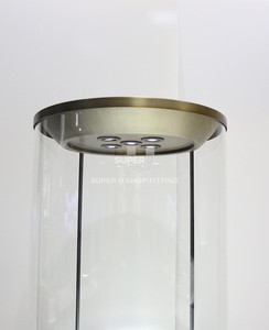 <span class=keywords><strong>Vitrine</strong></span> de présentation de bijoux <span class=keywords><strong>ronde</strong></span> de luxe sur piédestal avec éclairage LED, mobilier de magasin de bijoux, vitrines de bijouterie - Product Image 4