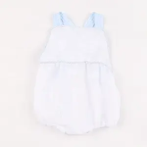 2023 seersucker baby back menos romper ocidental menina do bebê romper ternos de algodão romper camisas 6 M a 24 M bodysuits