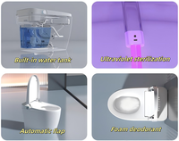 Siège de toilette à jet d'eau monté au sol pour homme et femme avec télécommande Siège allongé en forme de cuvette chauffant pour la maison et le bureau WC mobile