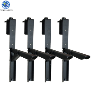 Support mural pliable et réglable en métal plaqué noir de précision pour balcon, pour pot de fleurs ou ordinateur portable - Product Image 2