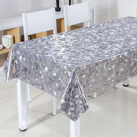Nappe en PVC RNPT Gris à Motifs Floraux Texture Galet, Dos en Tissu, Opaque, Nettoyage Facile pour Cuisine, Café, Salle à Manger