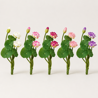 Lot de fleurs artificielles de lotus en soie, style zen chinois, 26 cm, réalistes, 2 fleurs + 1 bourgeon, pour la décoration de la maison, de la table et du salon de thé, vente en gros