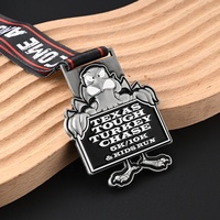 Médaille de récompense personnalisée avec ruban, logo 3D personnalisé, alliage de zinc, thème sportif, découpe, impression, finition émail dur