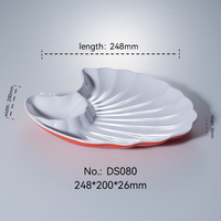 Assiette en mélamine bicolore incassable, vaisselle de restaurant réutilisable, vaisselle jetable colorée pour buffet, 100 pièces