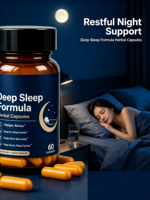 Capsules d'aide au sommeil végétaliennes, fabrication GMP, 60 unités, pour adultes, non destinées aux femmes enceintes, gestion de l'énergie, étiquette privée OEM disponible