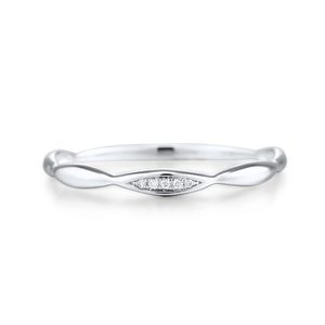 Anillo Apilable de Oro Blanco Sólido de 10K con Diamantes Marquise y Pavé, Minimalista, para Uso Diario, Promesa o Boda, Personalizado de Fábrica para Mujer - Product Image 1