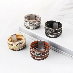 Punk <b>Leather</b> <b>Bracelet</b> Strategic Factory Direct Wholesale Mirror Reflection Finish Holiday Gift for Women Non-oxidizing Surface - Product Image 1