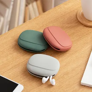 Tùy chỉnh màu sắc logo Silicone Pouch phím mini Son môi cáp dây Winder chủ thủ môn quản lý để lưu trữ Earbuds USB Flash Drive