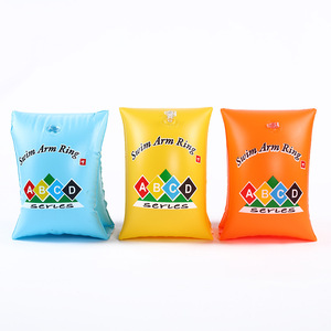 Bouée de bras gonflable série ABCD pour enfants, aide à la natation pour sports nautiques, orange, bleu, jaune, PVC - Product Image 1