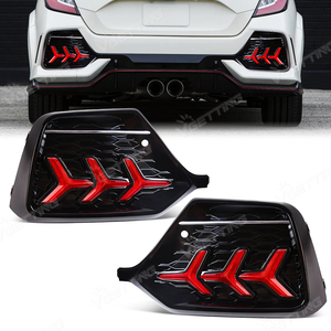 ไฟสะท้อนแสงกันชนหลังสำหรับ Honda Civic Hatchback Type R ปี 2016 2017 2018 2019 2020 2021 พร้อมไฟเลี้ยว จากโรงงานโดยตรง - Product Image 1