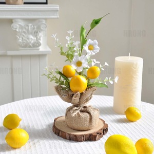 Árbol de Limón Artificial, Arreglo de Flores de Seda, 27cm, 39cm, 45cm, Decoración para el Hogar, Accesorios para Bodas - Product Image 3