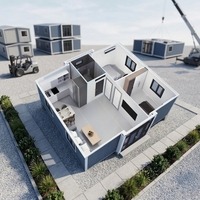 Maison préfabriquée pliable, maison modulaire en conteneur, cabane de vie moderne modulaire