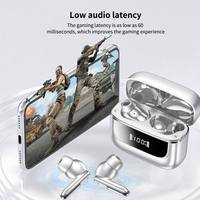 Écouteurs sans fil J16 Pro BT 5.4 avec réduction de bruit ENC à 4 micros, haut-parleur de 13 mm, son haute résolution et écran LED pour le jeu et le sport