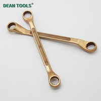 Clé à douille double à fourche anti-étincelles, 12 points, en bronze d'aluminium, antidéflagrante, avec anneau de sécurité