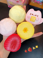 Kue Susu Stroberi Model Makanan TPR Slow-Rising Fidget Single Imitative Snack Hand Play Piece untuk Usia 14 Tahun ke Atas
