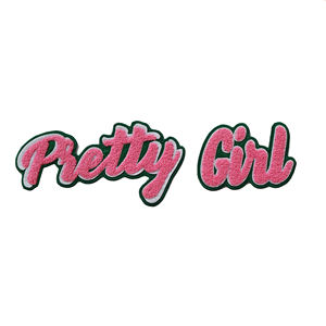 Parche de Chenilla Rosa con Diseño de Chica Bonita, 15 Años de Experiencia en Parches, Bordado en Chenilla, con Reverso Termoadhesivo para Coser en Tela - Product Image 4