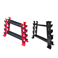 Support compact en métal pour haltères, stable, à 3 niveaux, pour le rangement des poids, idéal pour la maison, la salle de sport ou les petits espaces de fitness