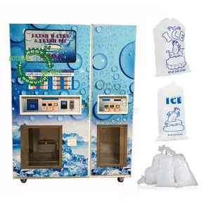 Card Operated Self-service bulk bag ice vending machine and bagging with water filter system
