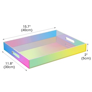 Modern Style Clear Acrylic Anti-Rust Washable <b>Floating</b> Shelf Breakfast Dessert Serving Tray for Home Decor-Factory Wholesale - Product Image 6