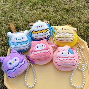 QYS Cute <b>Plush</b> Coin <b>Purse</b> Anime Style Mini Pouch Earphone Storage Bag Small Gift keychain Wholesale - Product Image 5