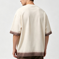 T-shirt graphique oversize pour homme, effet délavé, imprimé lettres vintage, col rond, 100% coton, tissu gaufré respirant