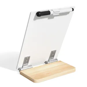 Tableau blanc de bureau avec support en bois, petit tableau effaçable à sec pour bureau à domicile, bloc-notes réutilisable avec 1 marqueur et gomme