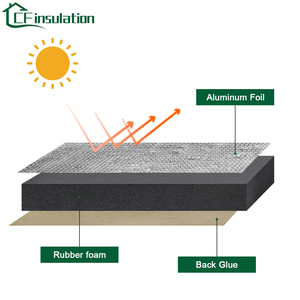 CF ruba cách nhiệt NBR bọt làm ẩm vật liệu với tự dính và nhôm sợi thủy tinh lá cho xe - Product Image 4