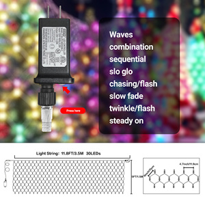 Outdoor Christmas <b>Net</b> <b>Lights</b>,12FT X 5FT LED String <b>Light</b>,Connectable <b>Light</b>,Plug in for Garden Tree Bushes,Holiday Wedding Party - Product Image 3
