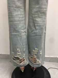 Jeans da Donna a <span class=keywords><strong>Vita</strong></span> Alta, Gamba Dritta, Senza Elasticità, <span class=keywords><strong>in</strong></span> Denim Lavato e Distressed, <span class=keywords><strong>con</strong></span> Lettere sul Fascia Interna <span class=keywords><strong>in</strong></span> <span class=keywords><strong>Vita</strong></span>, Stile Sehe Fashion - Product Image 6