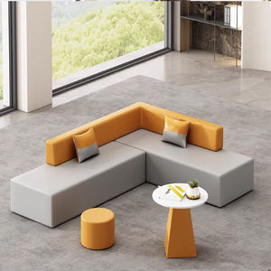 Canapé <span class=keywords><strong>de</strong></span> bureau, salle <span class=keywords><strong>de</strong></span> réception, salon d'affaires moderne et simple, <span class=keywords><strong>table</strong></span> basse créative personnalisée <span class=keywords><strong>de</strong></span> forme irrégulière en cuir - Product Image 3