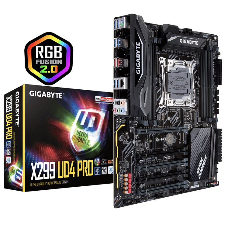 INTEL GIGABYTE X299 UD4 Pro с чипсетом X299 LGA 2066 Socket поддерживает Intel Core X-Series CPU игровая материнская плата