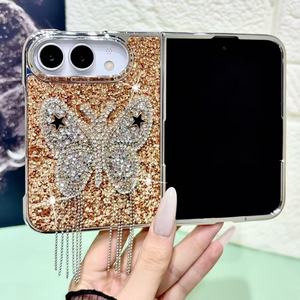 Lüks Işıltılı 3D Yapay Elmas Koruyucu Kızlar İçin Cep Telefonu Kılıfı <span class=keywords><strong>iPhone</strong></span> 18 Ultra Katlanabilir Kapaklı Çanta - Product Image 4