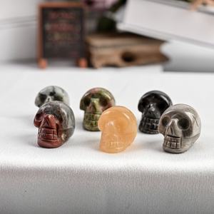 Offre Spéciale : Figurines de Crânes Mixtes en Quartz Clair – Cadeau d'Halloween, Artisanat de Sculpture en Cristal Multi-Matériaux, Spirituel pour la Guérison et les Cadeaux - Product Image 3