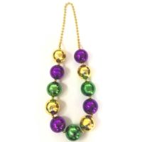 Perles Jumbo Mardi Gras personnalisées, cadeaux de fête, métalliques, violet, vert, or, 60mm, 80mm, grosses boules